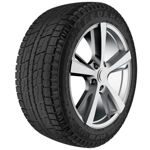 A car tire with a silver rim and black tire.