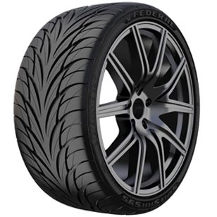 A black and silver tire on a white background